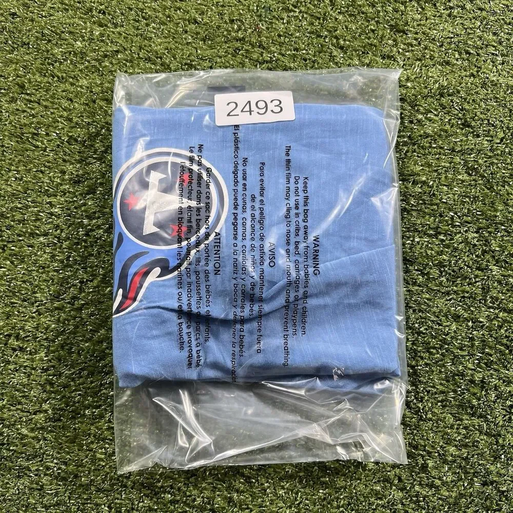 Tennessee Titans New Era Women's NWOT Blue Slub T-Shirt with Front Twist Knot M